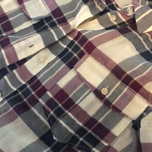 Paige mya plaid lightweight button down top xs - Picture 6 of 8